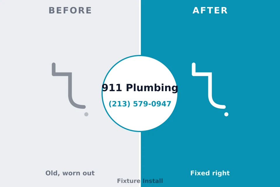 Before and after: plumbing repair Port Jefferson Station, NY
